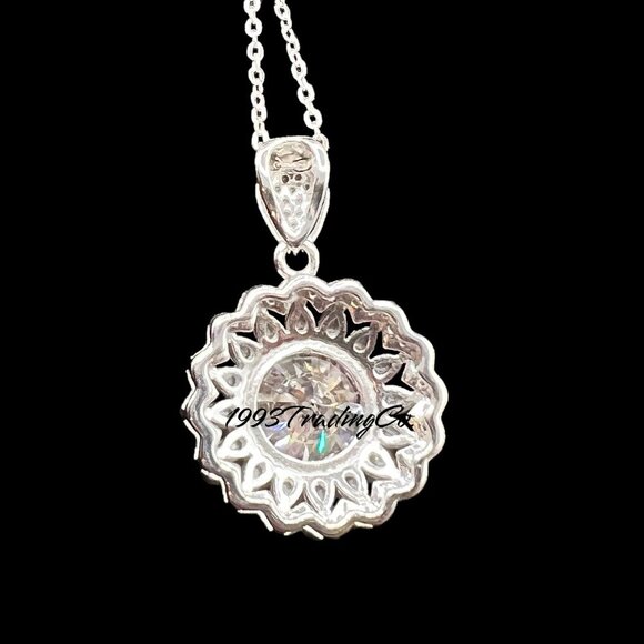 5 Ct S925 Sterling Silver Platinum Plated Necklace Luxury Wedding Anniversary - Picture 2 of 8